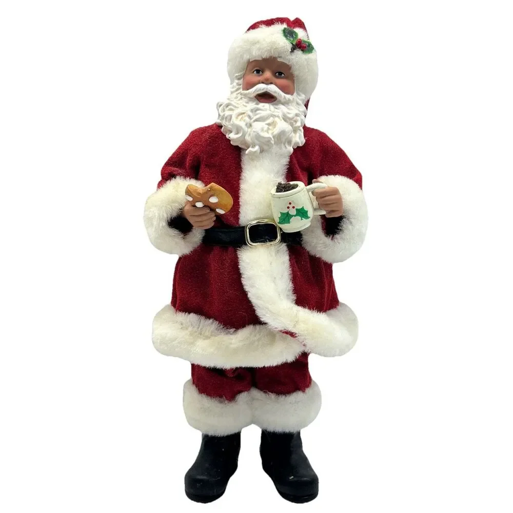 Vtg Christmas Santa‎ With Cookies And Cocoa